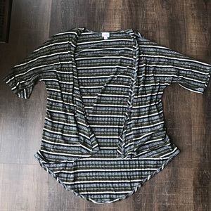 LulaRoe striped short sleeve cardigan